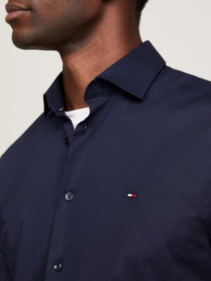 TH Flex Poplin Shirt Blue Tommy Hilfiger