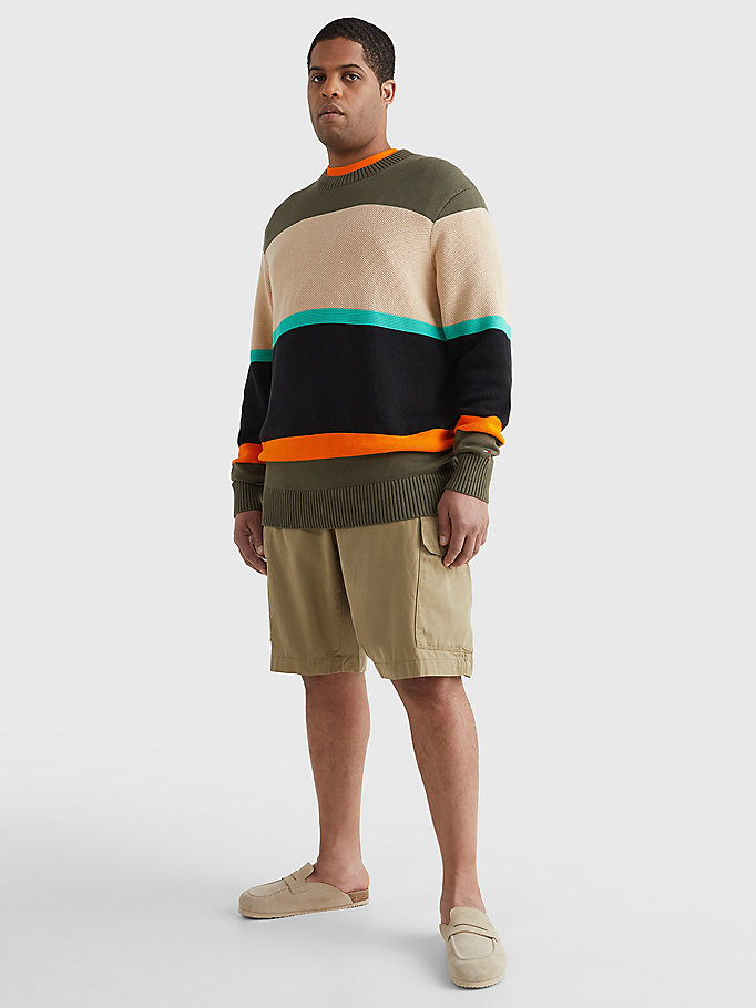 Alternative Mens Stripe Pullover Crew Sweatshirt