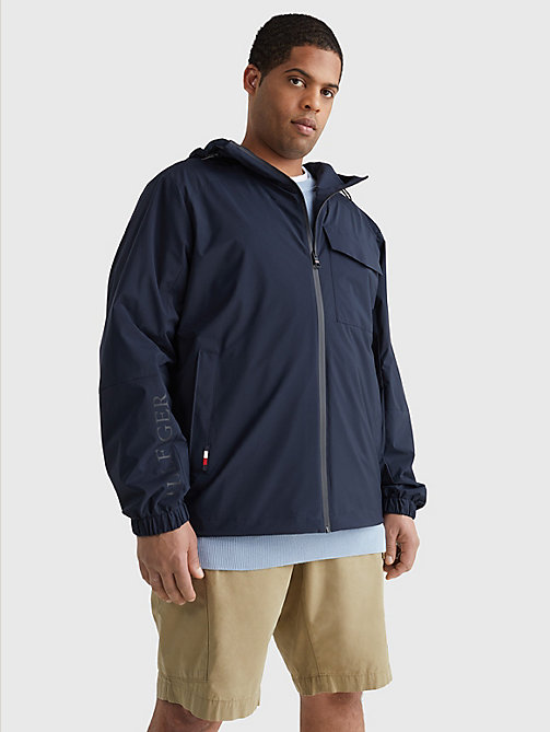 blue plus th tech warm hooded jacket for men tommy hilfiger