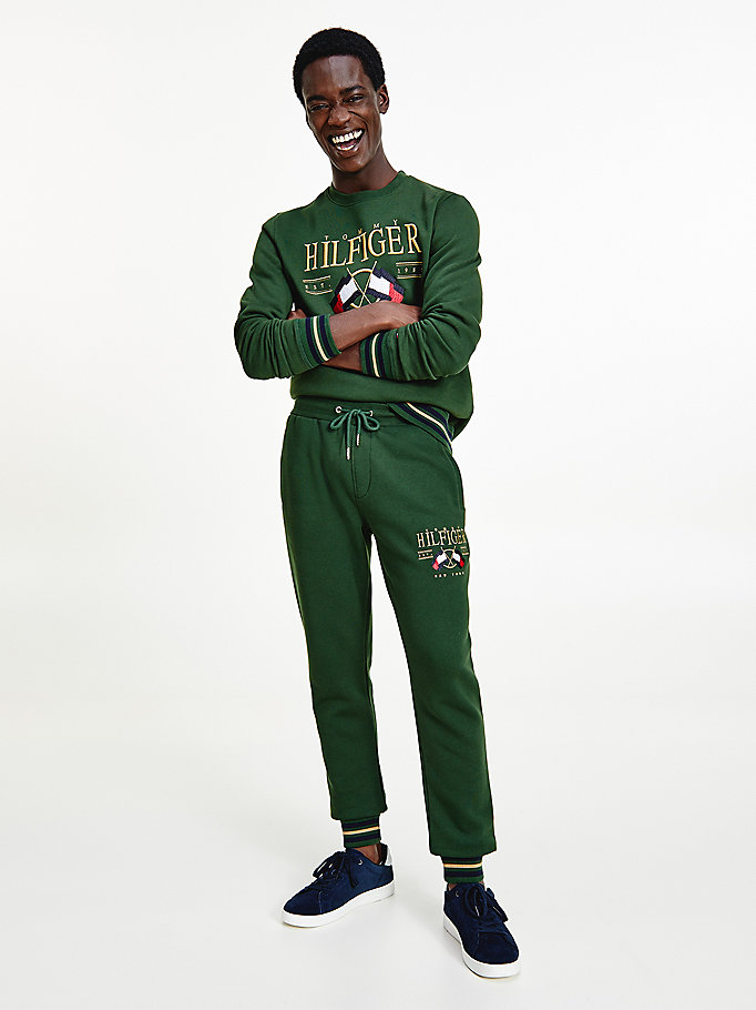 green exclusive flag logo joggers for men tommy hilfiger