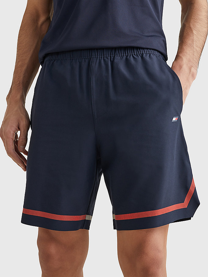 blue sport contrast tape shorts for men tommy hilfiger