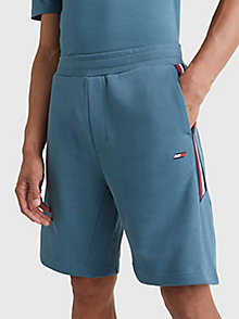 niebieski sportowe szorty th cool z dzianiny pętelkowej dla mężczyźni - tommy hilfiger