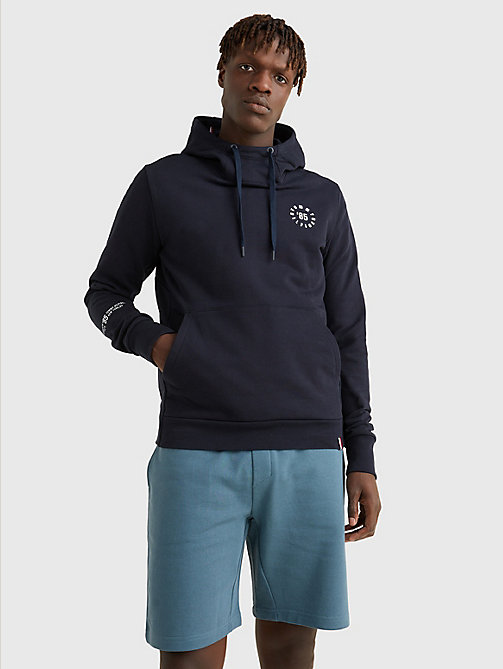 blauw sport th cool hoodie met logo's voor men - tommy hilfiger