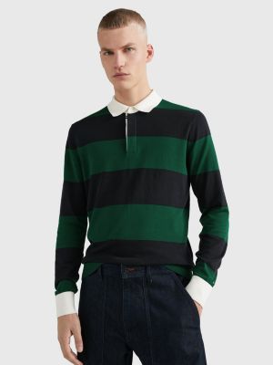 Knitted Stripe Rugby Shirt BLACK Tommy Hilfiger