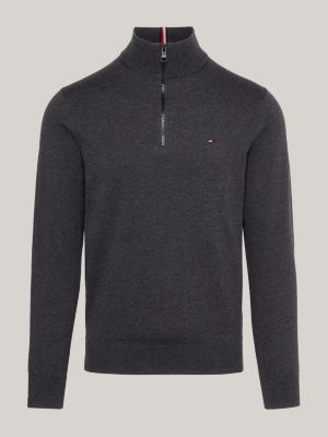 tommy hilfiger half zip sweater mens