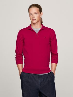 Tommy hilfiger zipped deals mock neck jumper