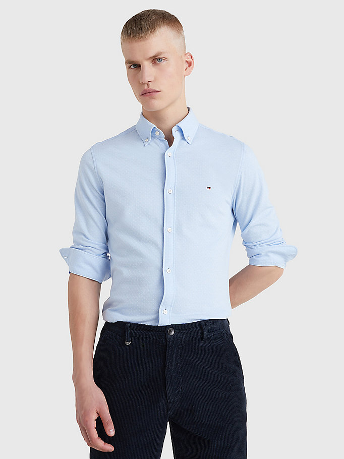 1985 Collection Slim Fit Knitted Shirt | BLUE | Tommy Hilfiger