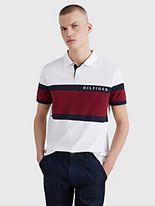white rugby stripe polo for men tommy hilfiger