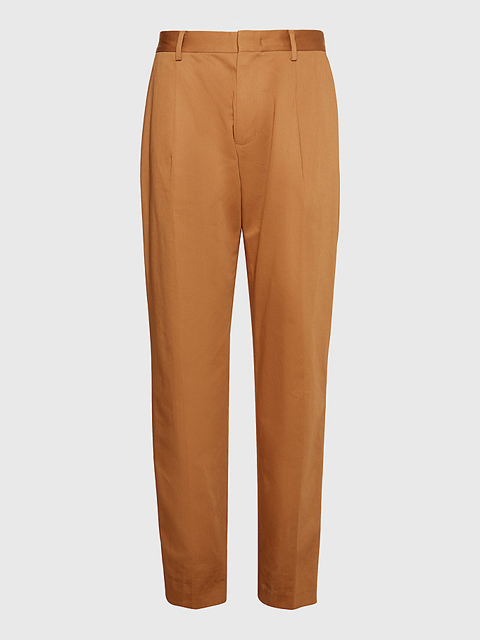 Tommy Hilfiger Pleated Trousers brown business style Fashion Trousers Pleated Trousers 