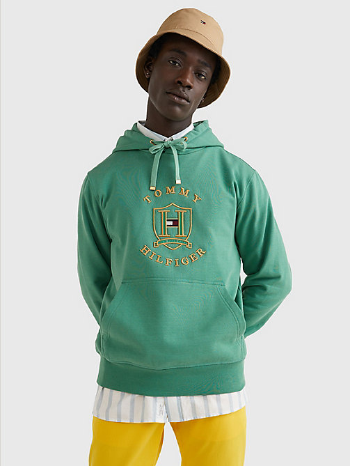 green icons logo hoody for men tommy hilfiger