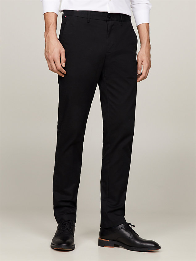 black 1985 collection denton fitted straight chinos for men tommy hilfiger