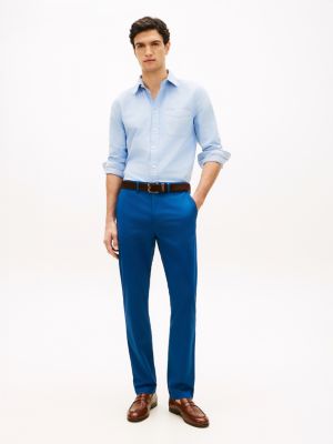 pantaloni chino denton 1985 in twill blue da uomini tommy hilfiger