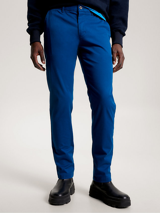 blue 1985 denton fitted straight chino voor heren - tommy hilfiger