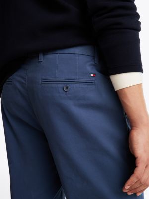 blauw 1985 denton chino met rechte broekspijpen voor heren - tommy hilfiger