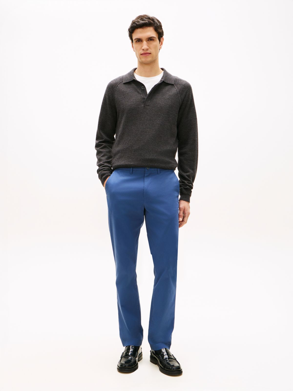 1985 Denton Slim Straight Leg Chinos — Blue