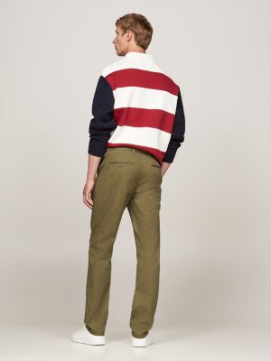 groen 1985 collection denton chino met rechte broekspijpen voor heren - tommy hilfiger