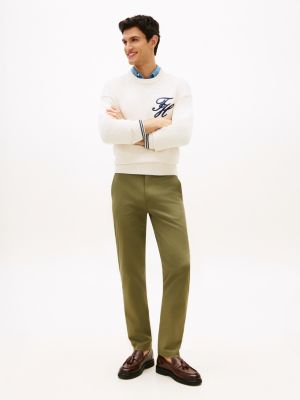 pantaloni chino denton 1985 in twill green da uomini tommy hilfiger