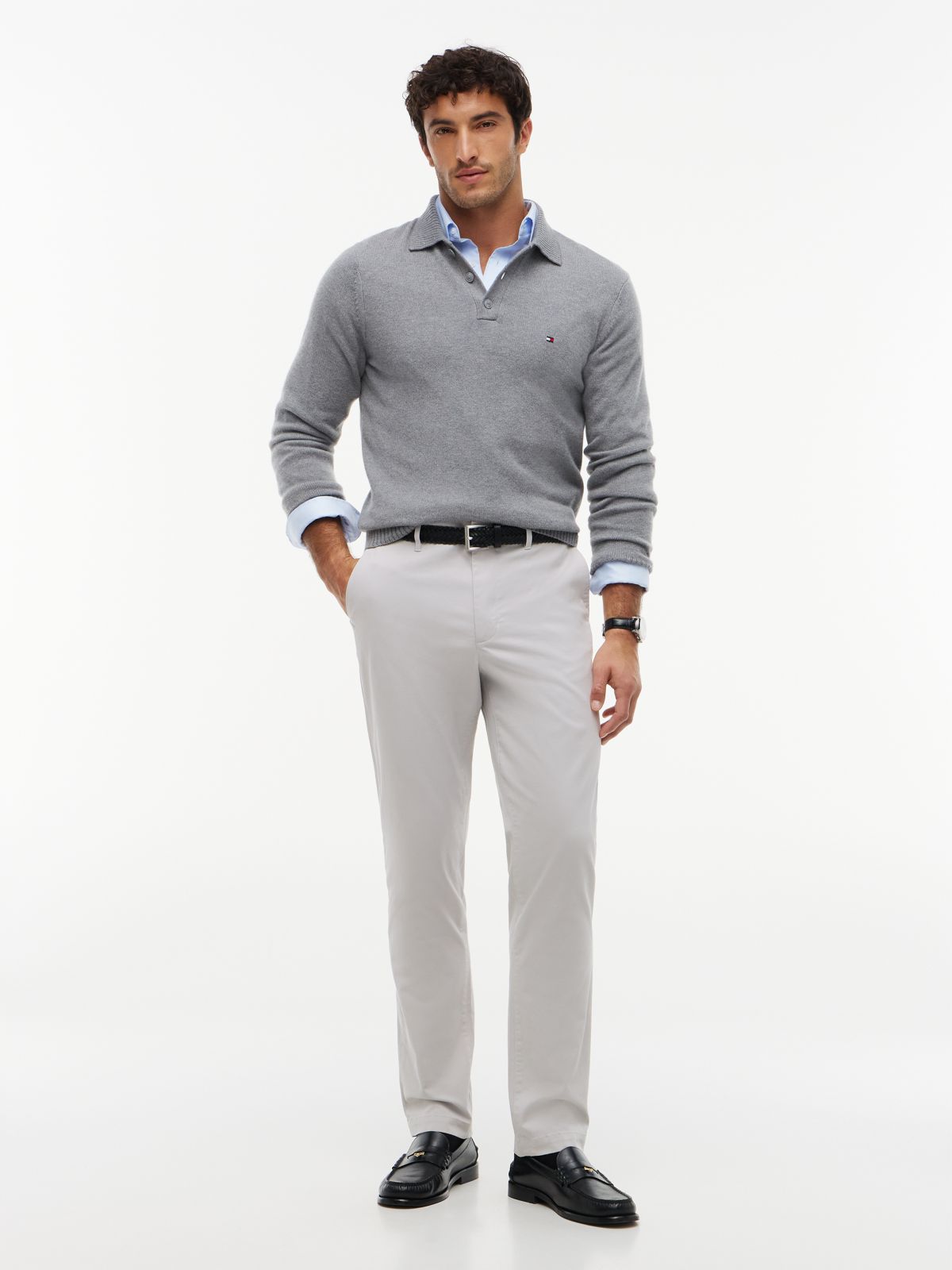 1985 Denton Slim Straight Leg Chinos — Grey