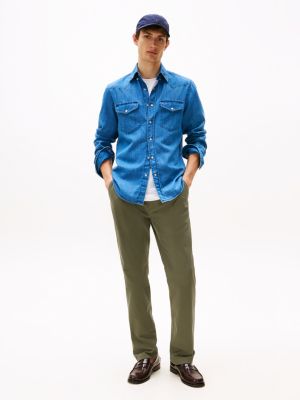 khaki 1985 denton pima straight chinos for men tommy hilfiger