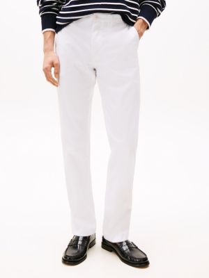white 1985 denton pima straight chinos for men tommy hilfiger