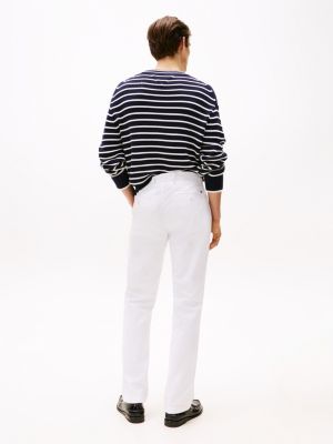white 1985 denton pima straight chinos for men tommy hilfiger