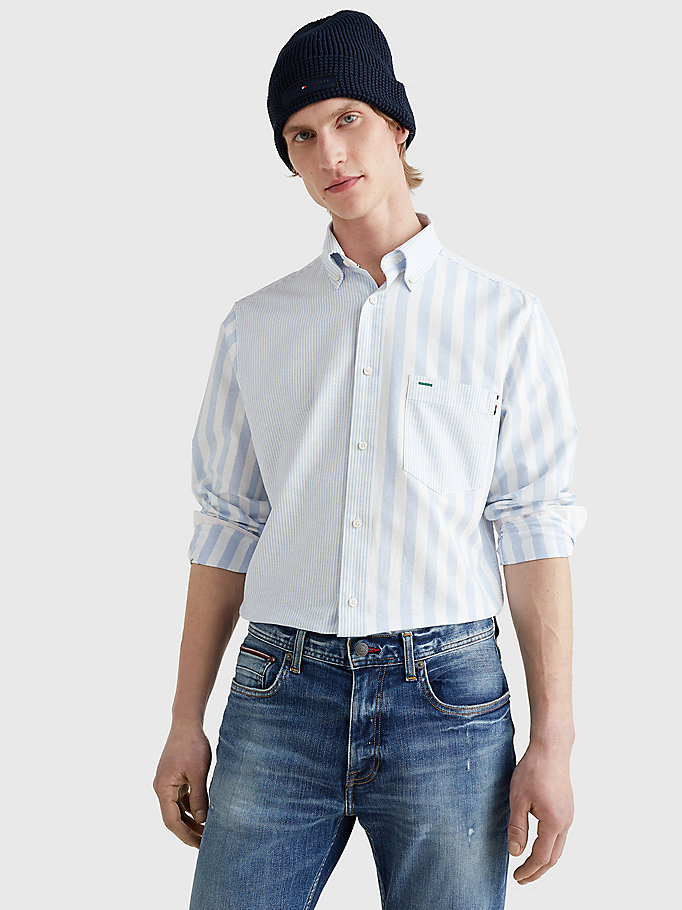 Tommy Hilfiger Boys Vertical Stripe Shirt L/S Long Sleeve Top 