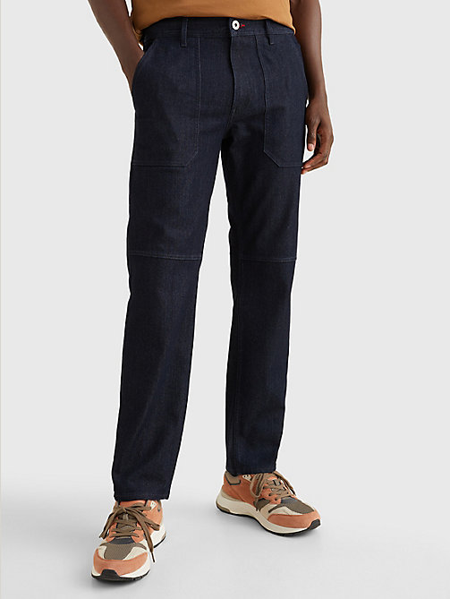 denim tapered jeans mit naht-detail für herren - tommy hilfiger