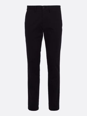 black 1985 bleecker slim twill chinos for men tommy hilfiger