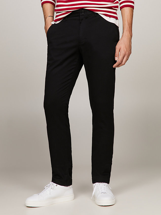 pantaloni chino bleeker 1985 collection slim fit black da uomini tommy hilfiger