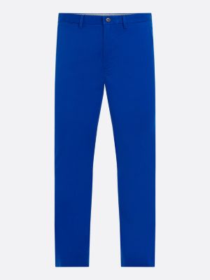 pantaloni chino bleecker 1985 collection dritti blue da uomo tommy hilfiger