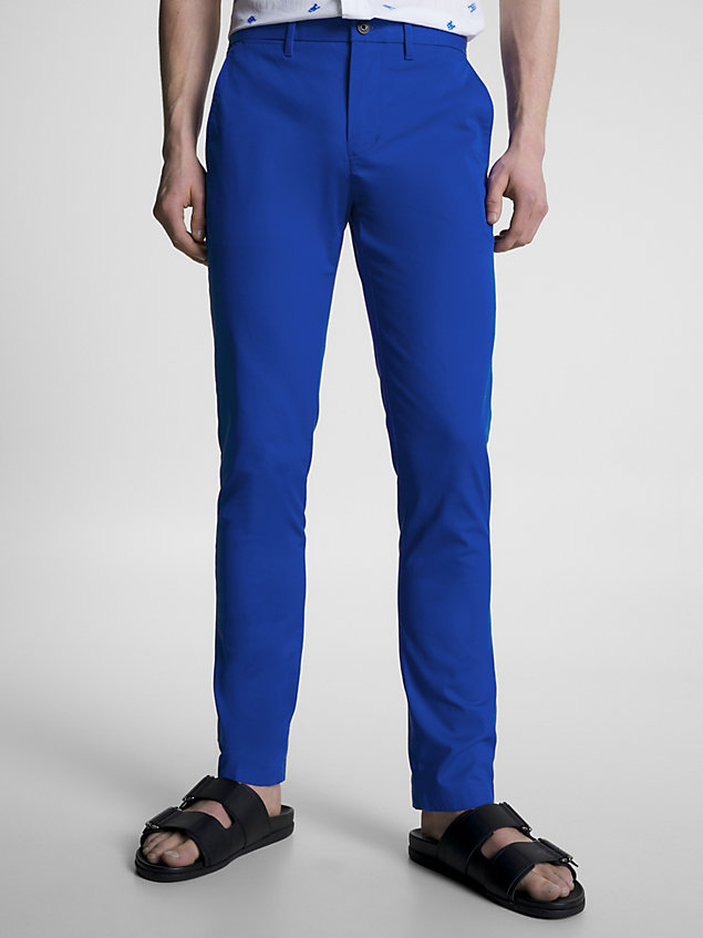 pantaloni chino bleecker 1985 collection dritti blue da uomo tommy hilfiger