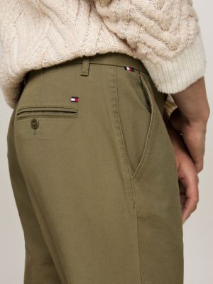 pantaloni chino bleecker 1985 collection slim fit verde da uomini tommy hilfiger