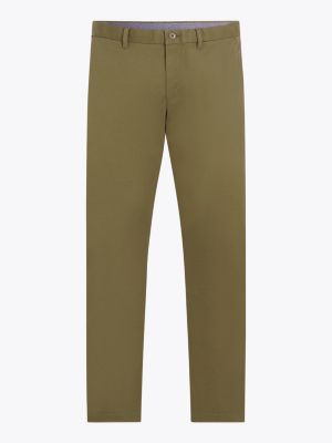 pantaloni chino bleecker 1985 collection slim fit verde da uomini tommy hilfiger