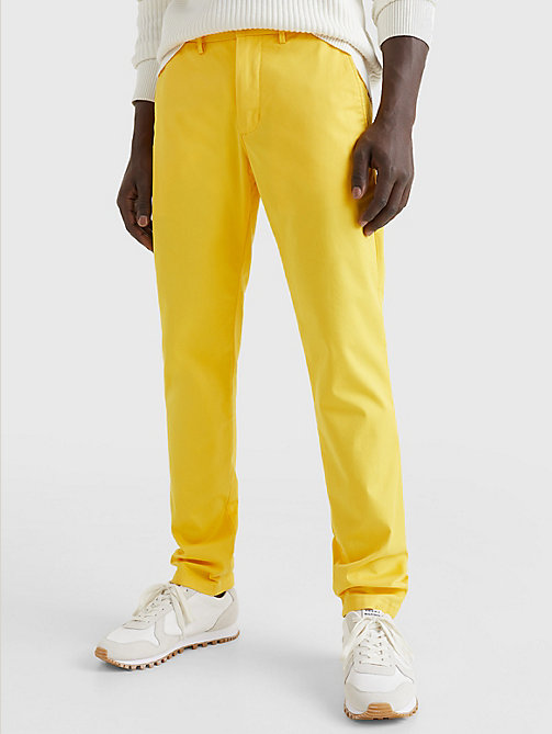 yellow 1985 collection bleecker slim fit chinos for men tommy hilfiger