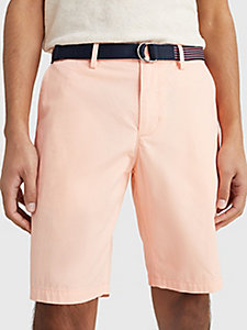 pink harlem relaxed belted shorts for men tommy hilfiger