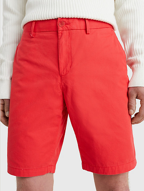 pantalón corto harlem amplio con cinturón rojo de mujer tommy hilfiger