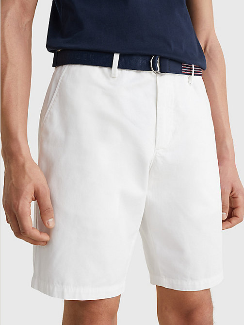 white harlem relaxed belted shorts for men tommy hilfiger