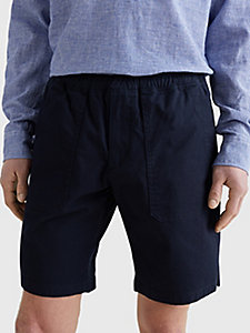 blue harlem twill relaxed utility shorts for men tommy hilfiger