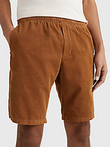 brown harlem relaxed corduroy shorts for men tommy hilfiger