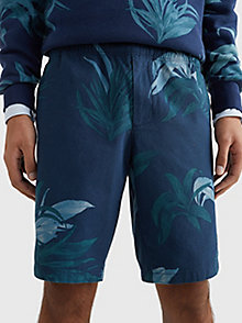 blue harlem relaxed palm print shorts for men tommy hilfiger