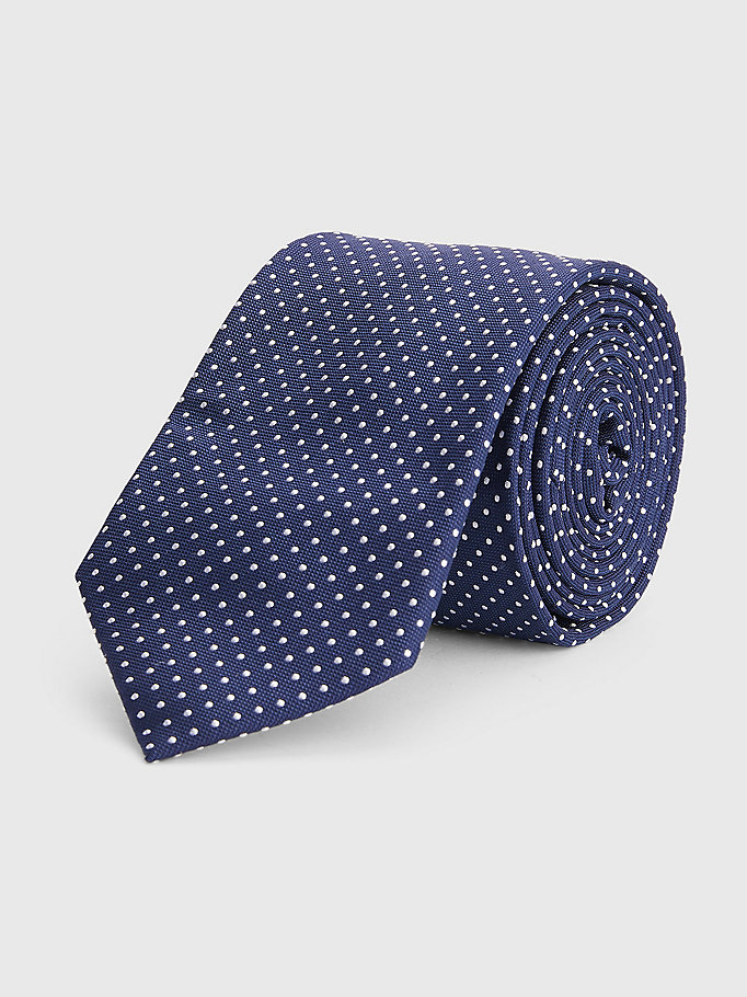 Cravatta in pura seta a micro pois Tommy Hilfiger Uomo Accessori Cravatte e accessori Cravatte 