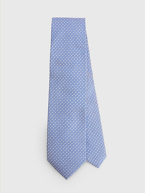 blau krawatte aus reiner seide mit mikropunkten für herren - tommy hilfiger