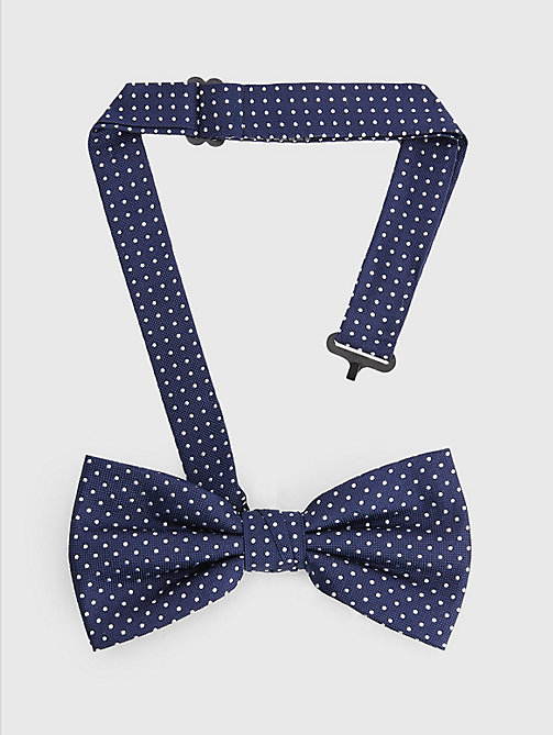 синий галстук-бабочка из шелка с узором в точку для женщины - tommy hilfiger