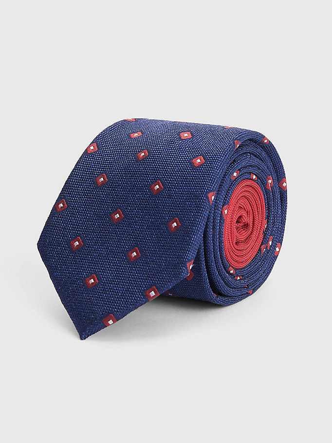 Cravatta in pura seta con motivo geometrico Tommy Hilfiger Uomo Accessori Cravatte e accessori Cravatte 