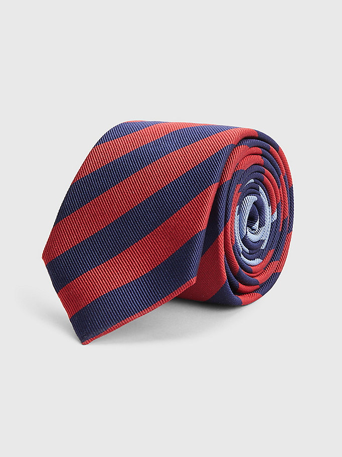 Cravatta in jacquard di pura seta a righe Tommy Hilfiger Uomo Accessori Cravatte e accessori Cravatte 