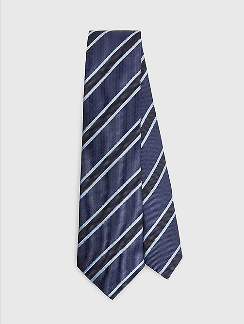 Tie Fashion Men Tie Stripe Necktie Black and Wite Polyester Jacquard Weave for Office Party