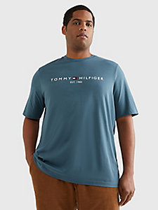 blue plus logo print t-shirt for men tommy hilfiger