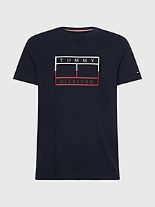 blue plus linear flag embroidery t-shirt for men tommy hilfiger