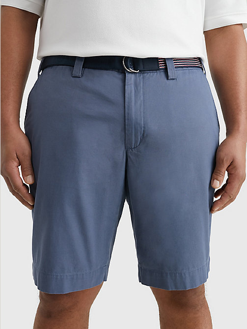 blue plus harlem relaxed belted shorts for men tommy hilfiger