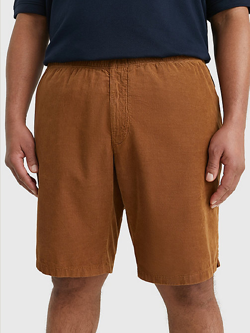 brown plus harlem relaxed corduroy shorts for men tommy hilfiger